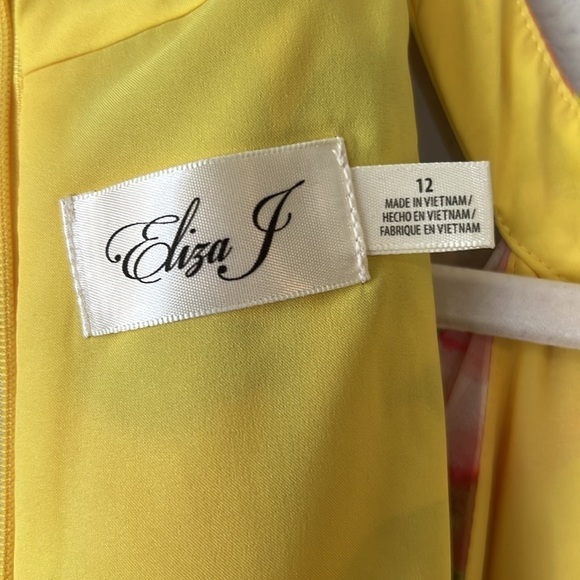 Eliza J Floral Halter Neck High Low Dress In Yellow - Picture 10 of 14